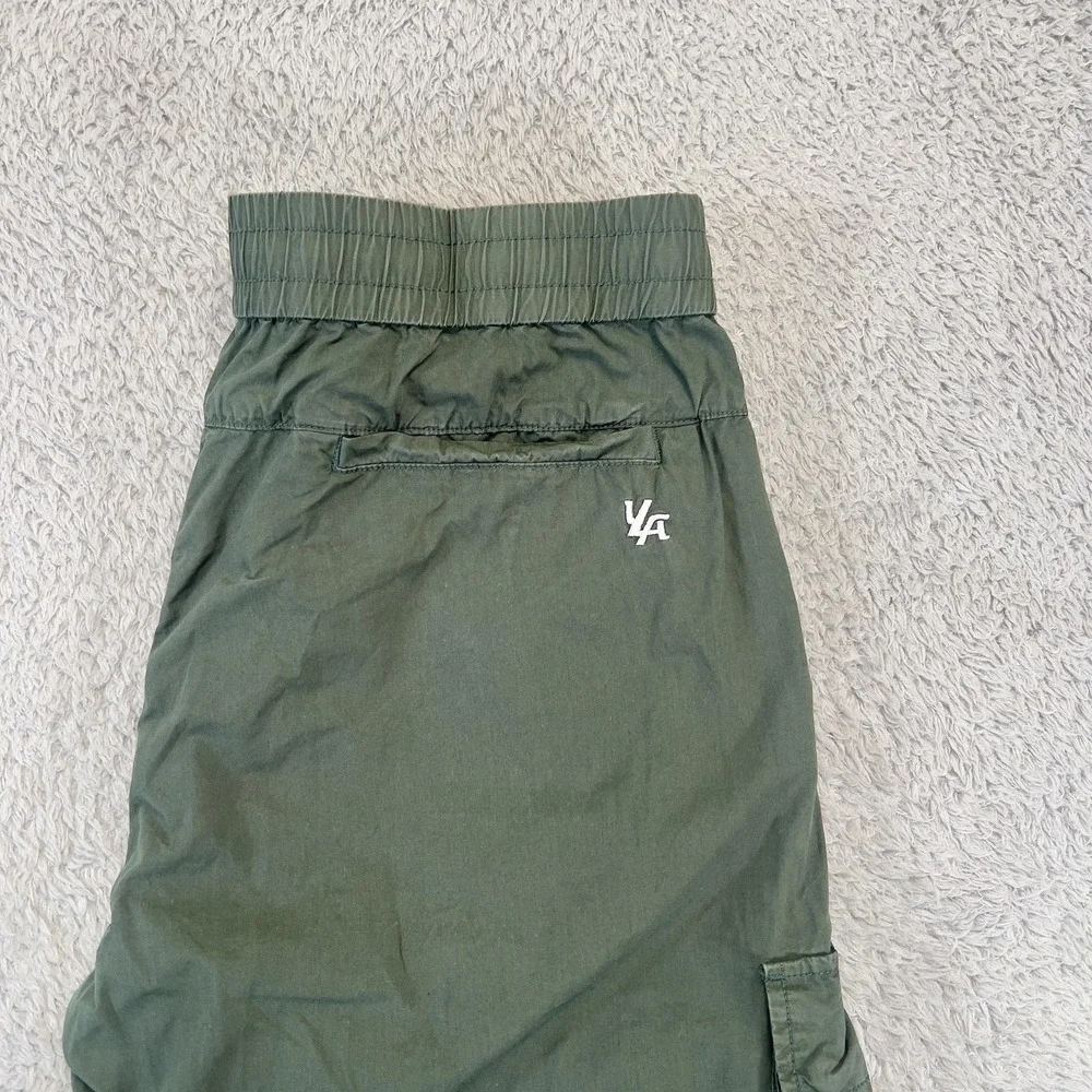 YoungLA Cargo Pants Mens M 32x29 Green Elastic Waist Lightweight Cotton Gorpcore